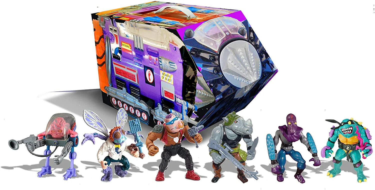 PlayMates Teenage Mutant Ninja Turtles Retro Villains Mutant Module 6-Piece Action Figure Set - Image 1