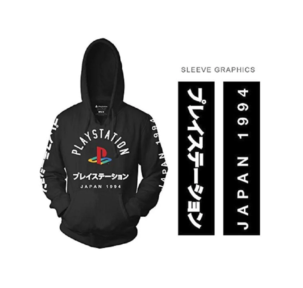 Playstation Adult Unisex Logo with Sleeve Hits Pull Over Fleece Hoodie - Image 1