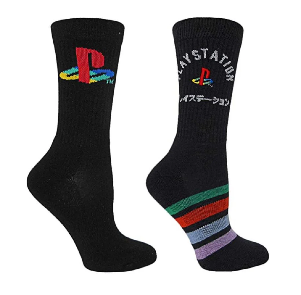 Playstation Kanji with Logo 2-Pack Novelty Crew Socks - Image 1