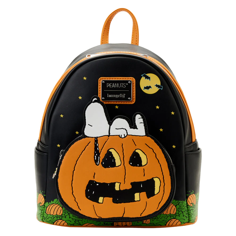 Loungefly Peanuts Great Pumpkin Snoopy Mini Backpack Bag Purse - Image 1