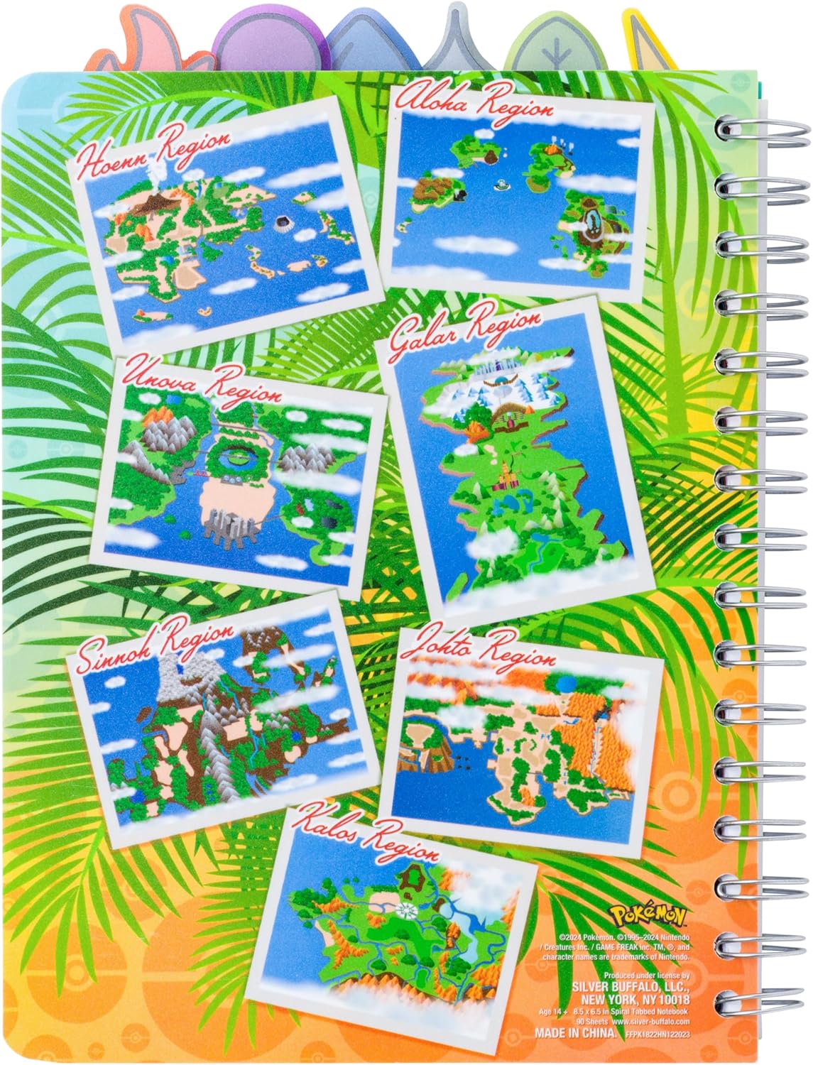 Pokemon Kanto Region Map Spiral Tabbed Notebook 8 x 5 Inches - Image 3