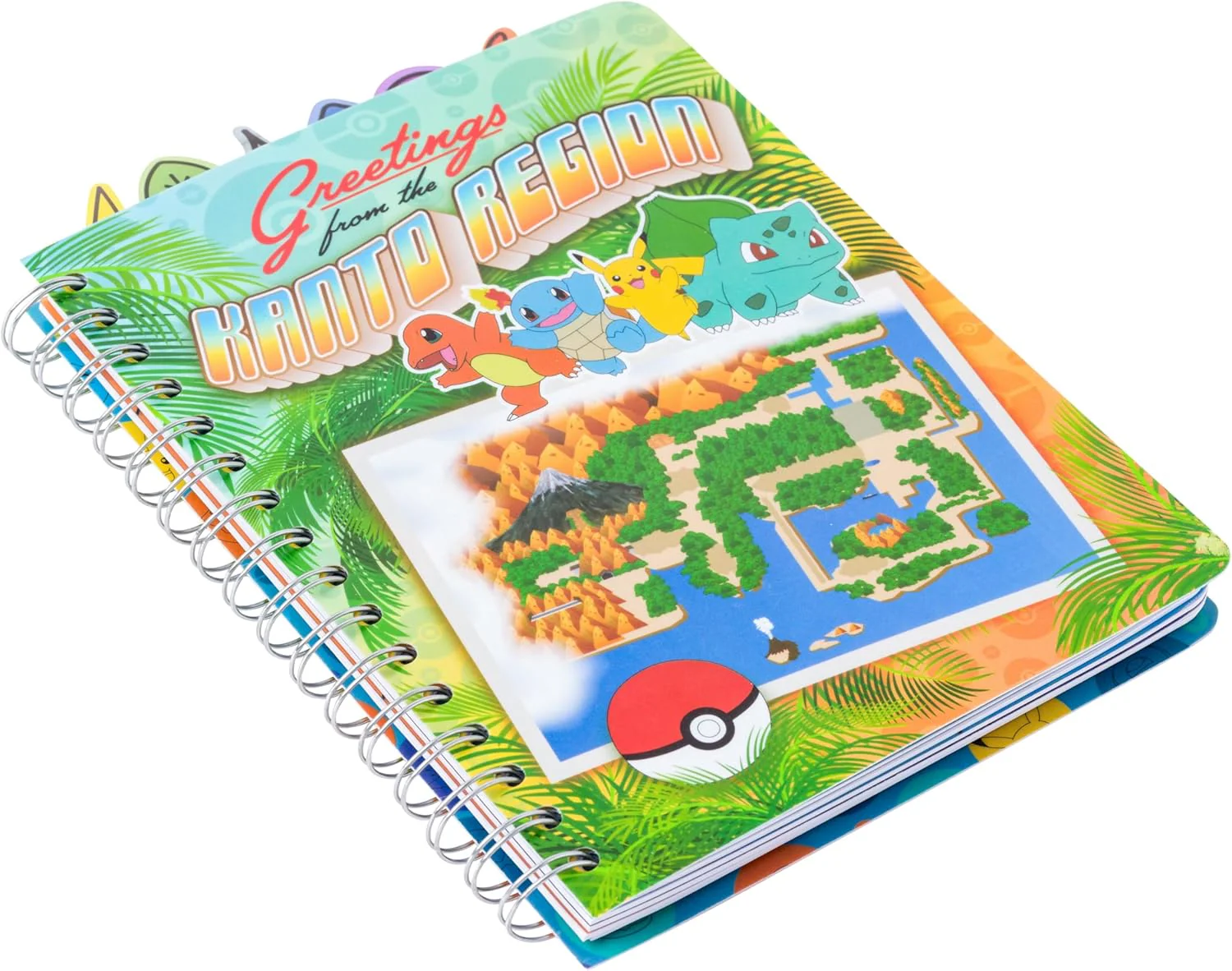 Pokemon Kanto Region Map Spiral Tabbed Notebook 8 x 5 Inches - Image 2