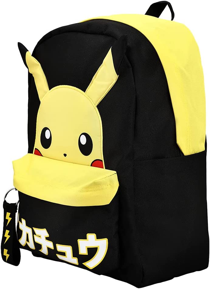 Pokemon Pikachu Anime Cartoon Yellow & Black Backpack book bag - Image 2