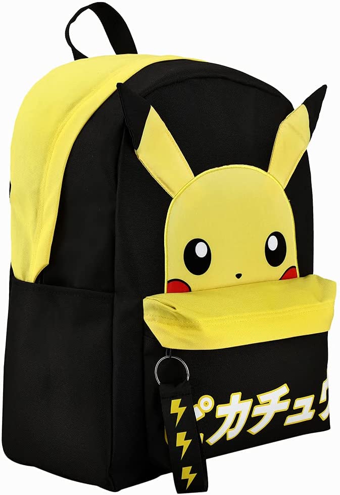 Pokemon Pikachu Anime Cartoon Yellow & Black Backpack book bag - Image 3