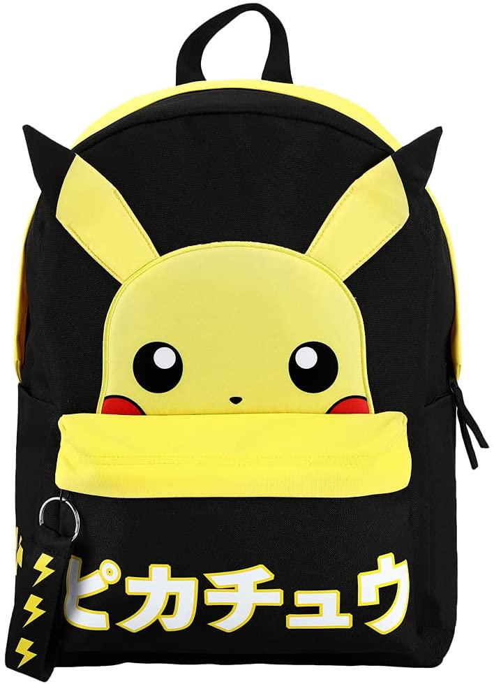 Pokemon Pikachu Anime Cartoon Yellow & Black Backpack book bag - Image 1