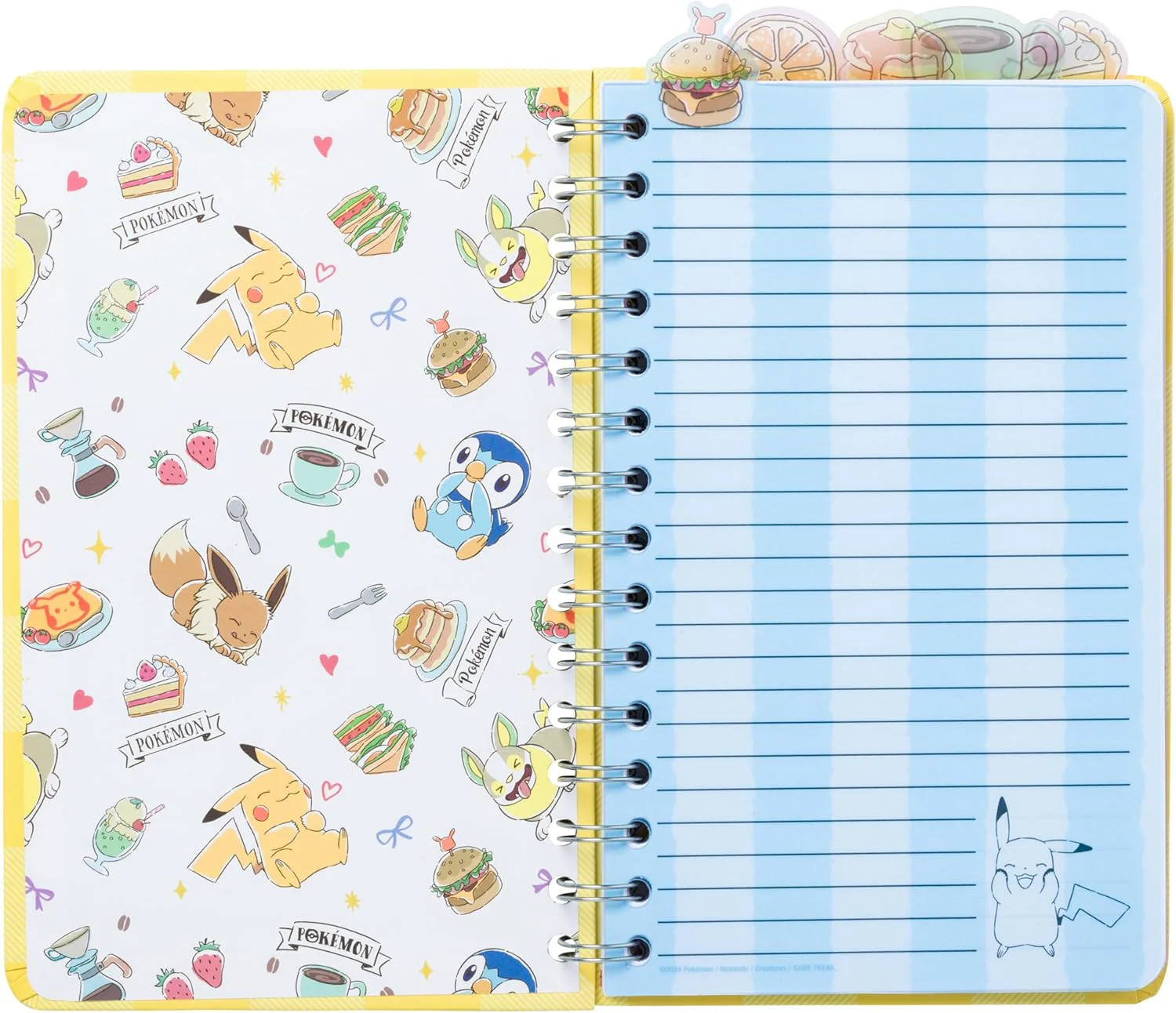Pokemon - Pikachu, Yamper, Piplup, and Eevee 8in by 5in Spiral Tabbed Notebook - Image 3