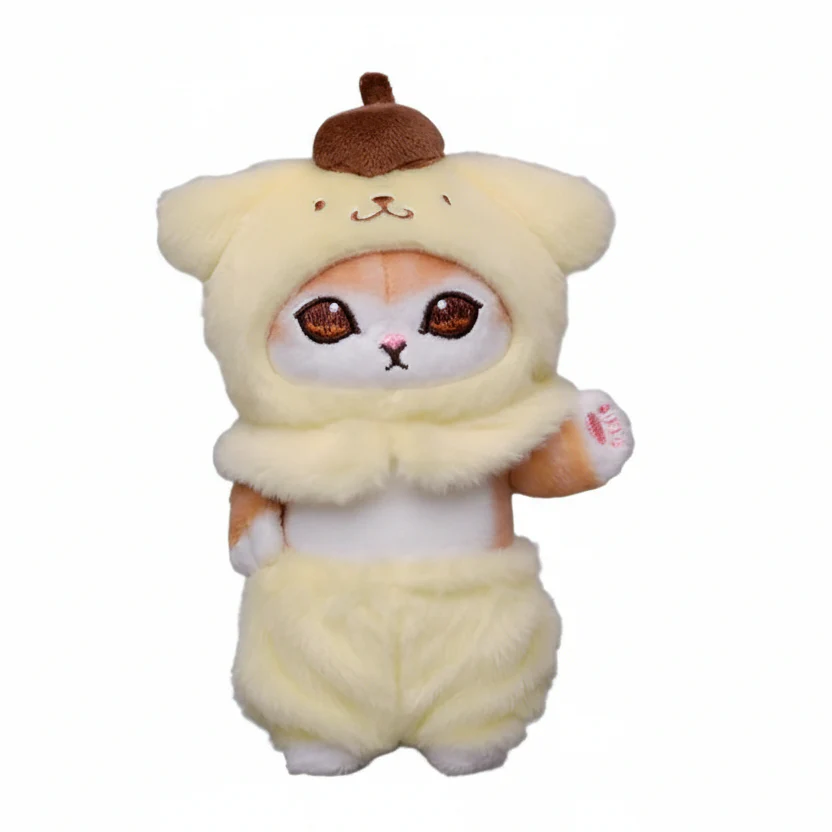 Mofusand Sanrio PomPom Purin Cat Plush 6" - Image 1