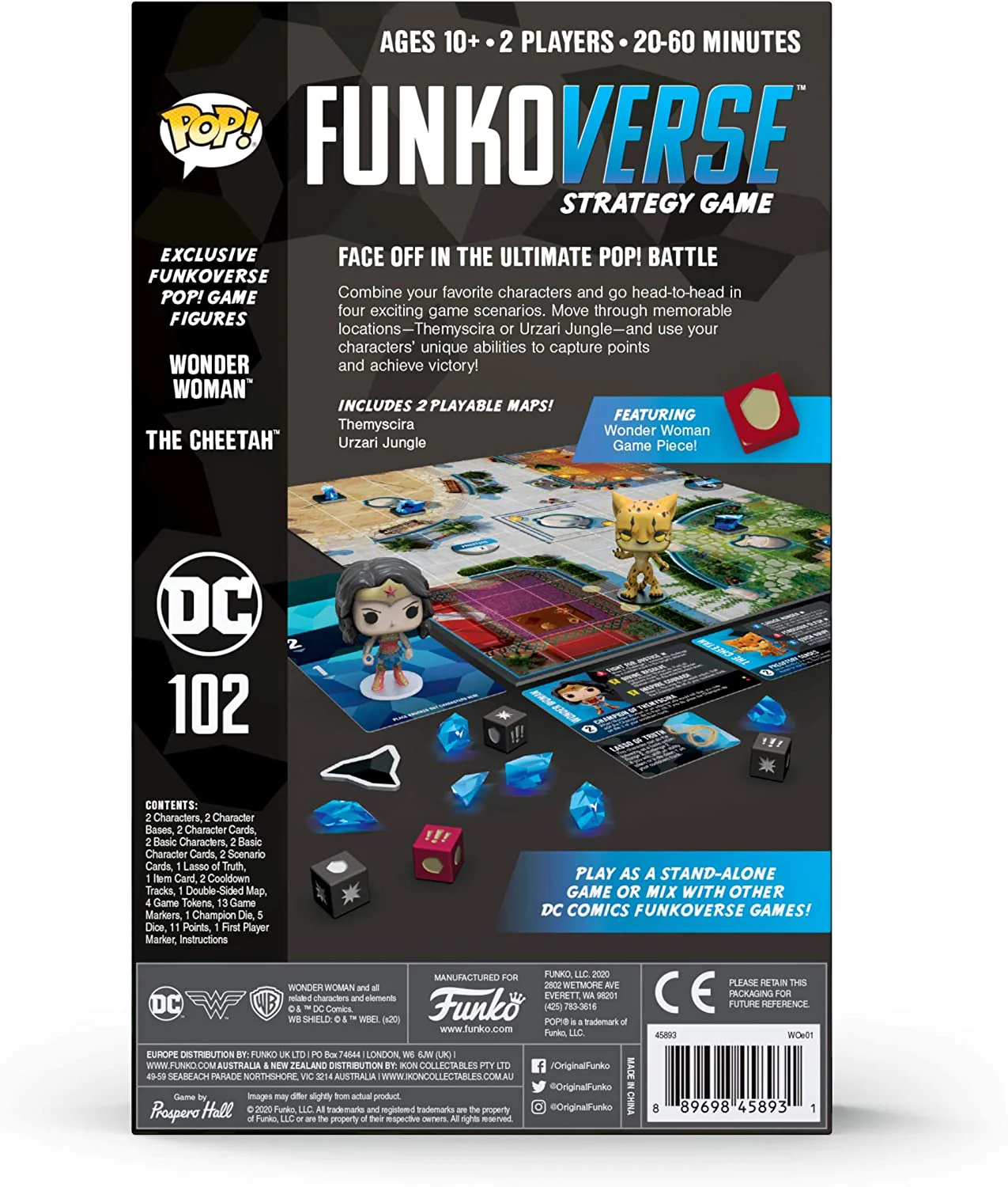 Funko Pop! Funkoverse Strategy Game: DC Comics #102 - Wonder Woman and The Cheetah 2-Pack - Image 1