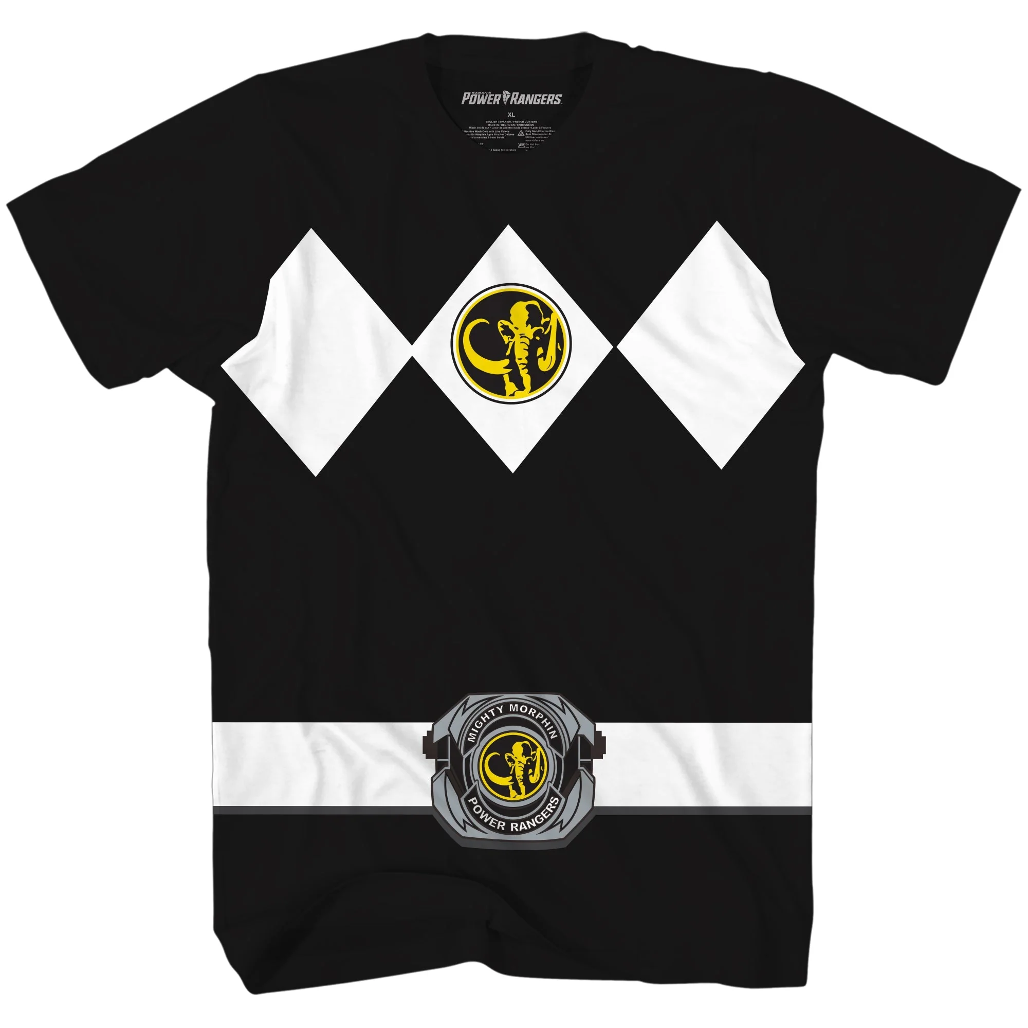 Power Rangers Black Ranger Costume Adult T Shirt - Image 1