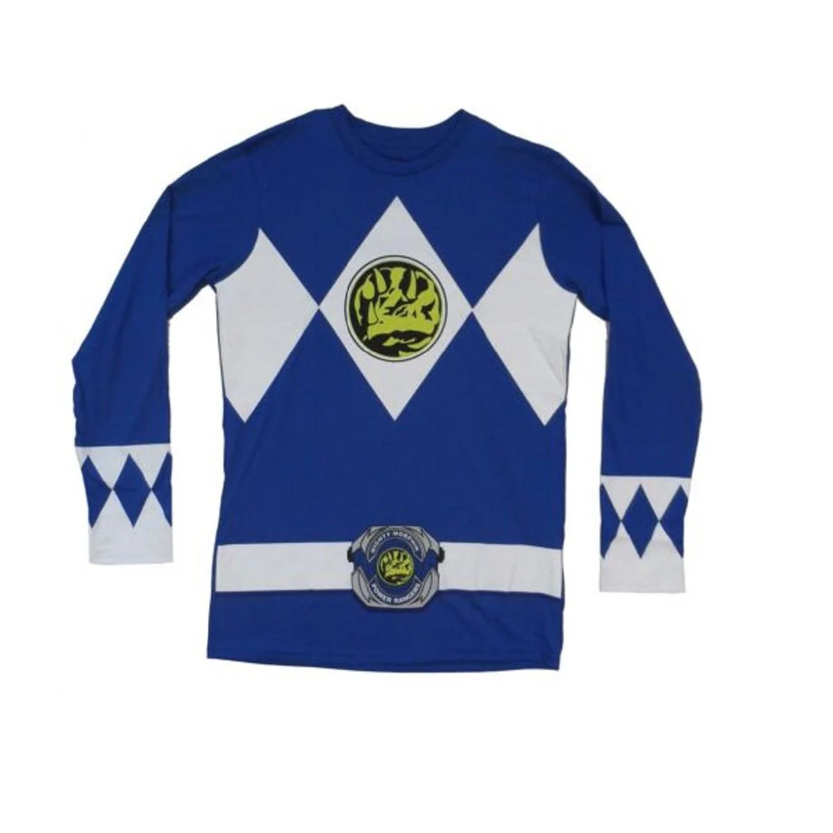 Power Rangers Blue Ranger Costume Adult Long Sleeve Shirt - Image 1
