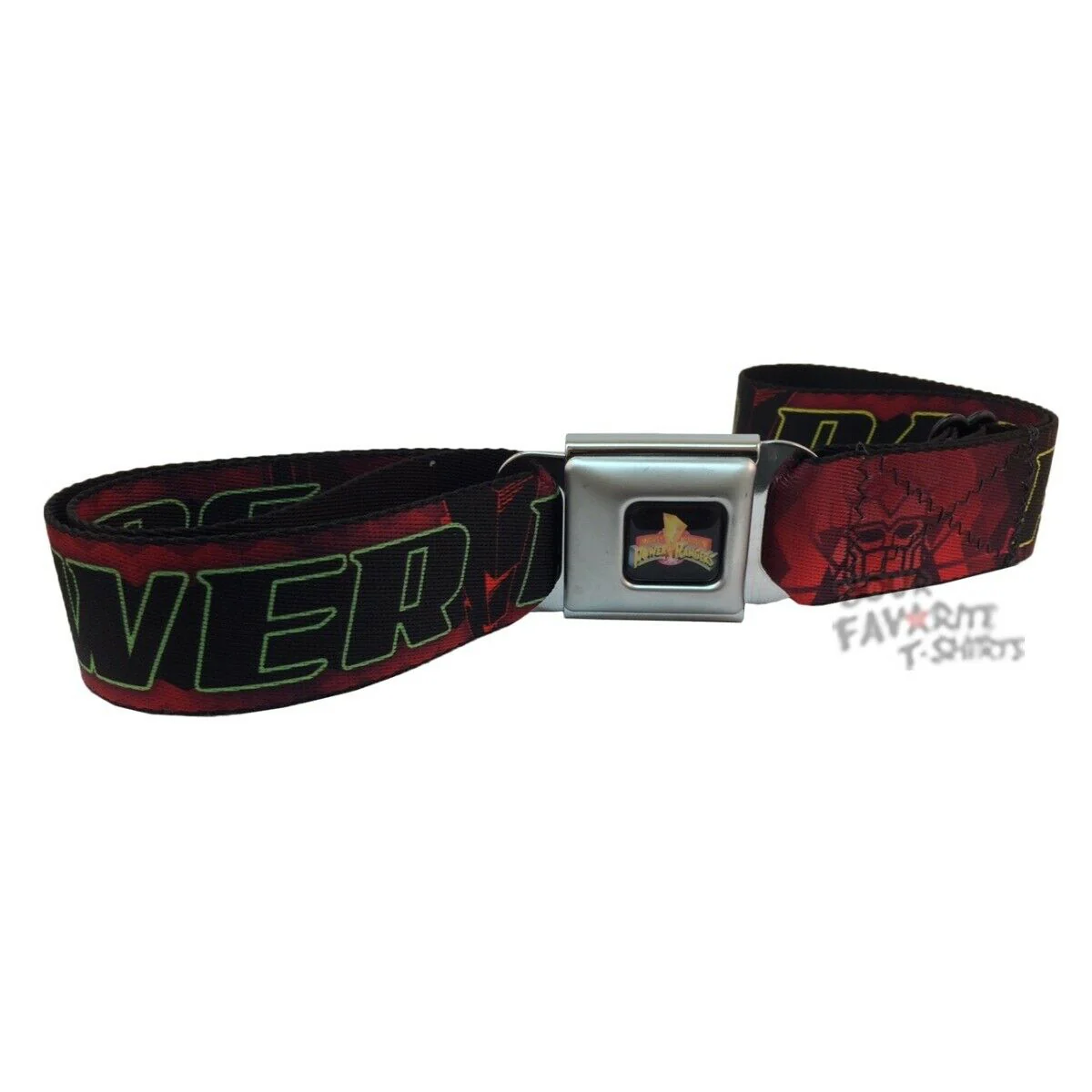Power Rangers Logo With Zord Seatbelt Belt - Image 1