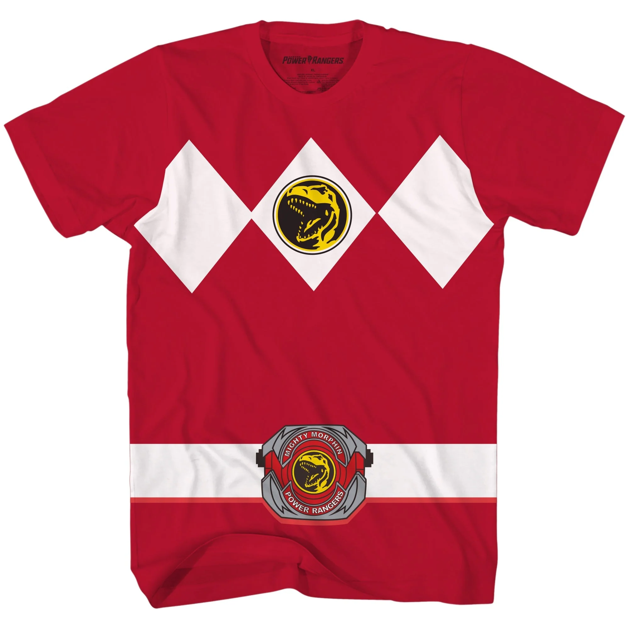 Power Rangers Red Ranger Costume Adult Red T Shirt - Image 1