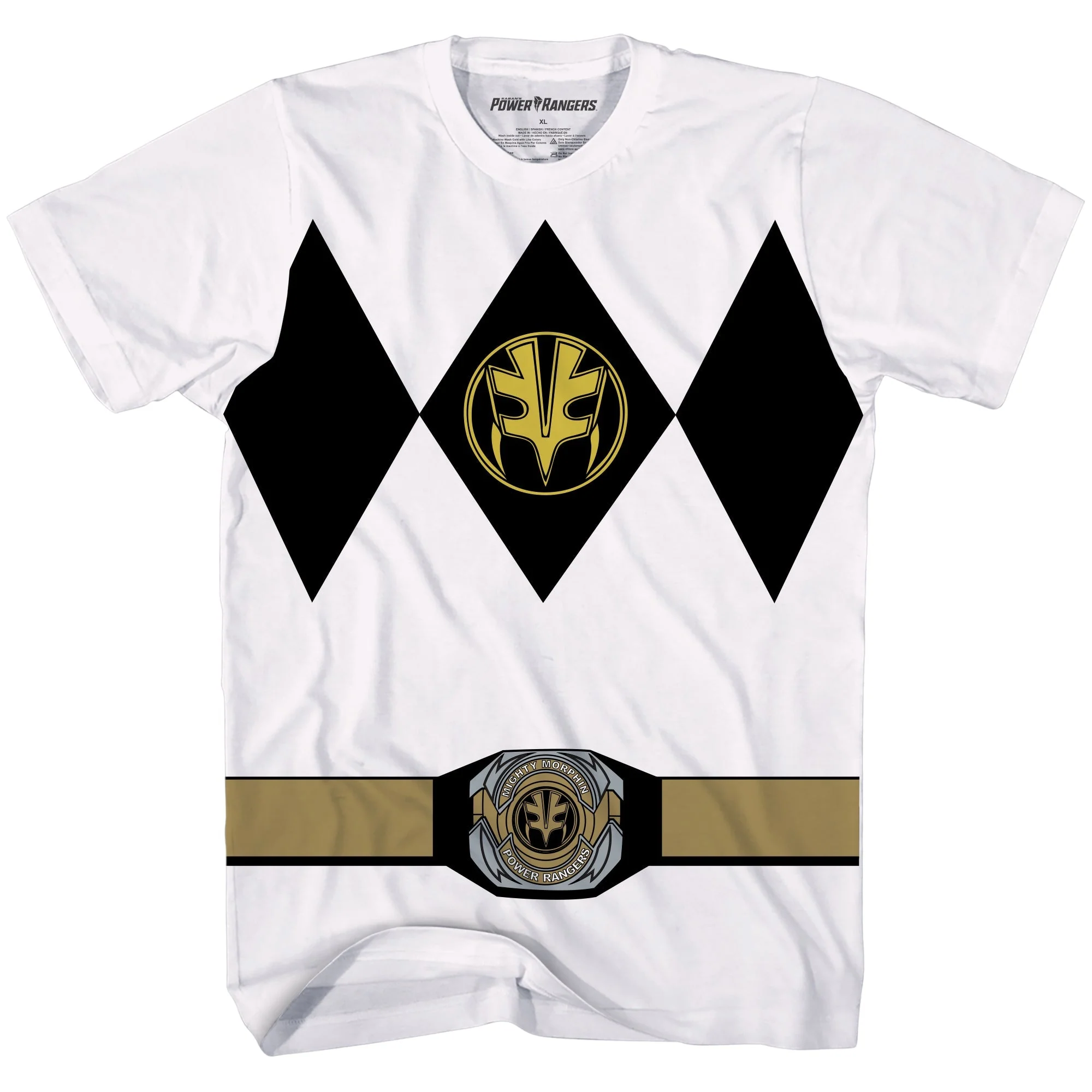 Power Rangers White Ranger Costume Adult T Shirt - Image 1