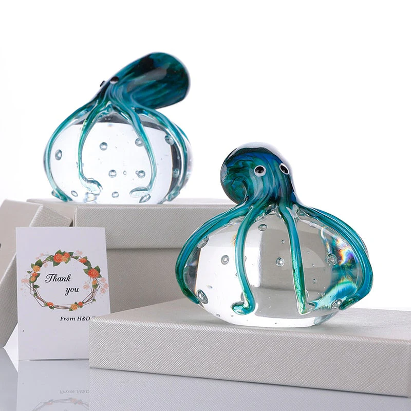 Handmade Colored Octopus Glass Ornament - Image 3