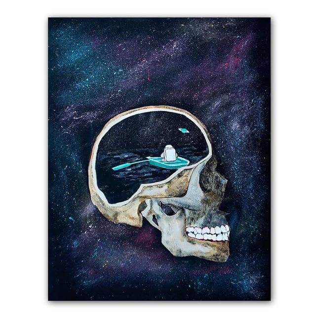 Dreaming Astronaut Space Canvas Painting - Image 3