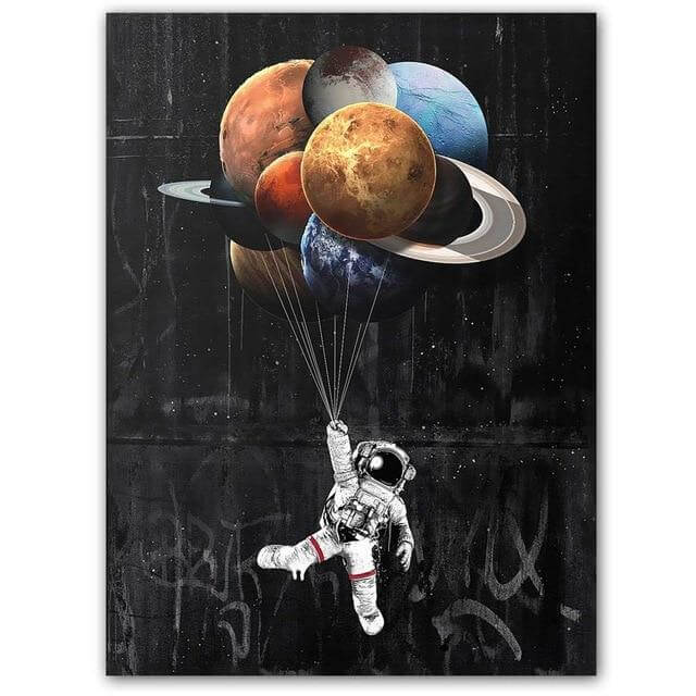 Dreaming Astronaut Space Canvas Painting - Image 2