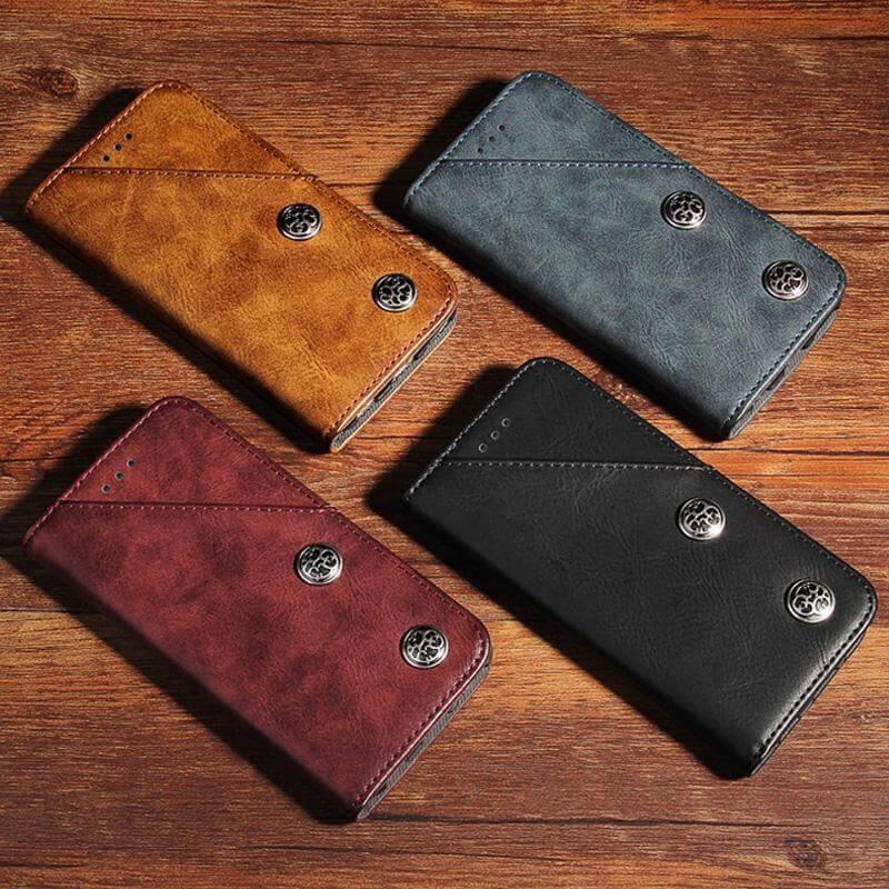 Retro Handmade Wallet Case for iPhone - Image 1