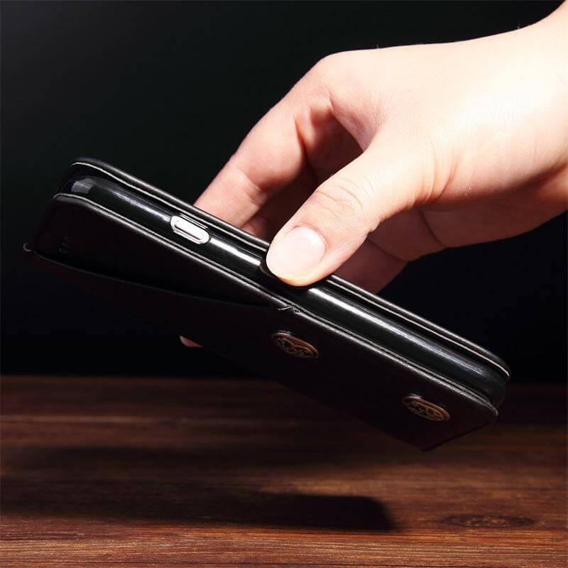 Retro Handmade Wallet Case for iPhone - Image 3
