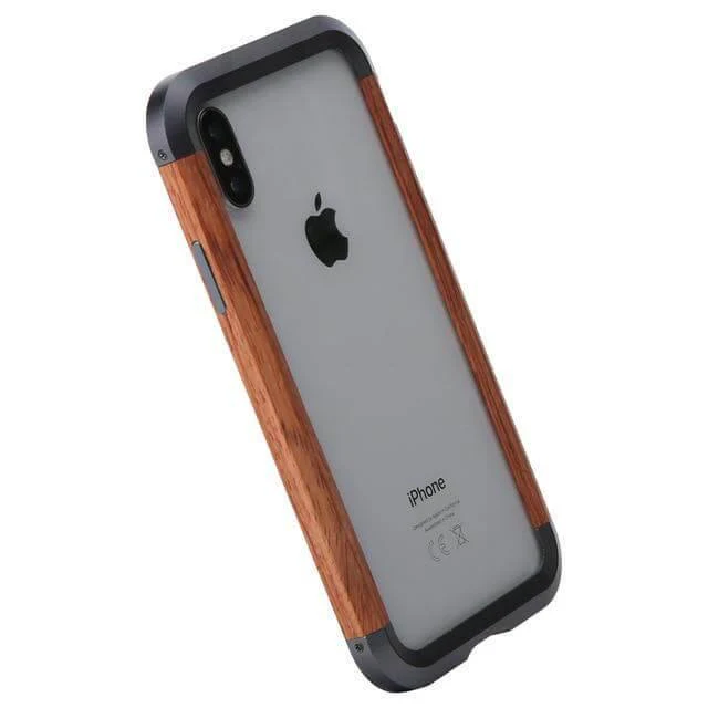 Real Wood Aluminum Metal Bumper Case For iPhone - Image 3