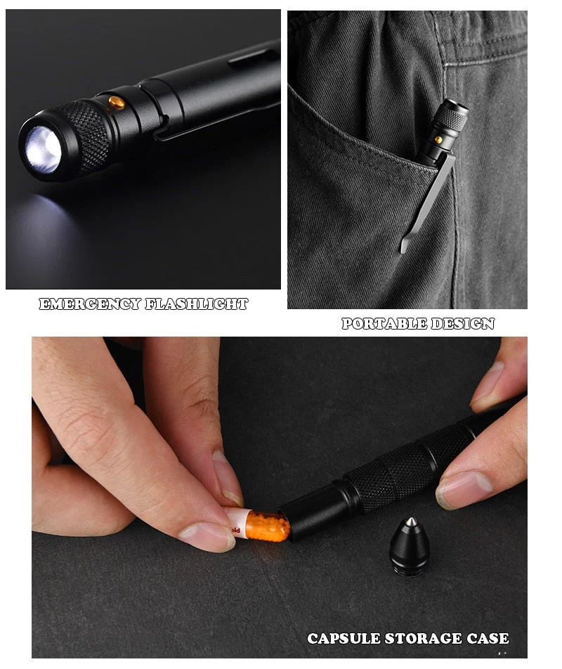 Multifunctional Military Style Emergency Tactical FlashPen - Image 3
