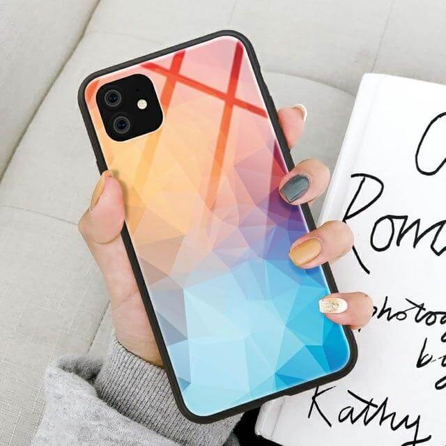 Tempered Glass Colorful Geometric iPhone Cases - Image 3