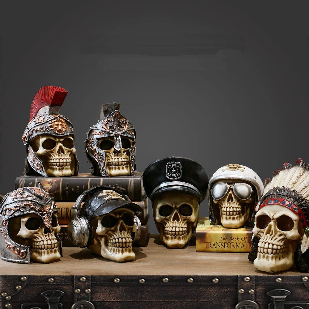Skull Resin Skeleton Army Figurine Halloween Decoration - Image 1