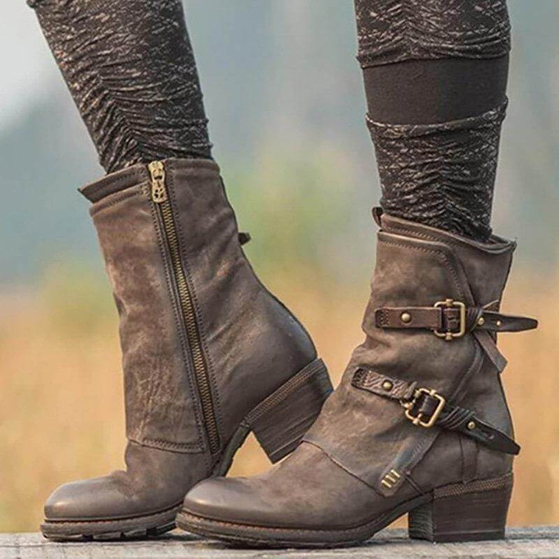Punk Style Vintage Ankle Boots - Image 3
