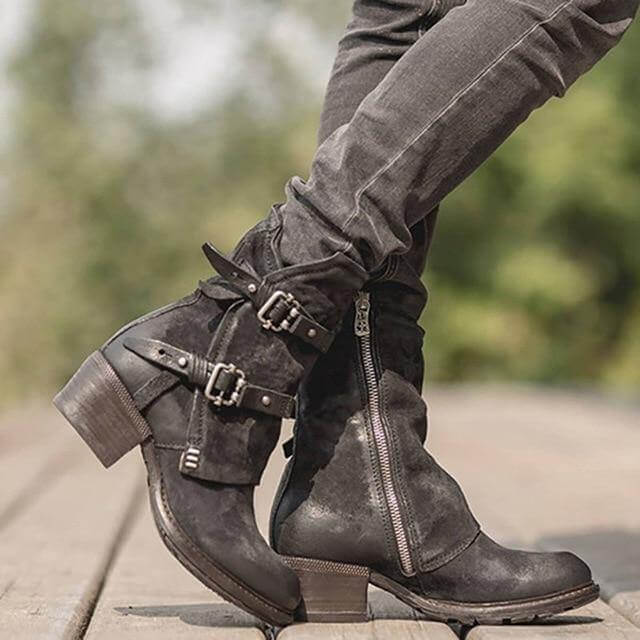 Punk Style Vintage Ankle Boots - Image 2