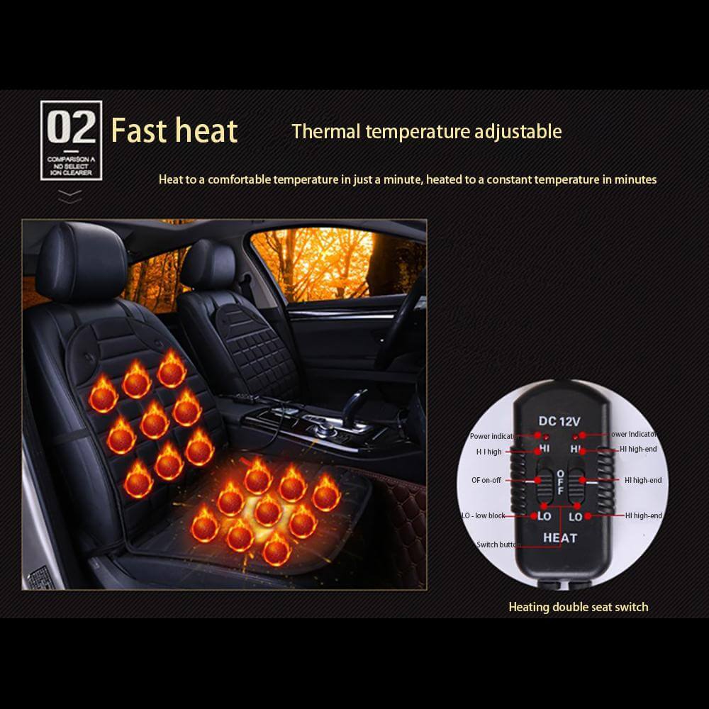 Universal 2Pcs/Set 12V Heated Car Seat Cushion Pad - Image 2