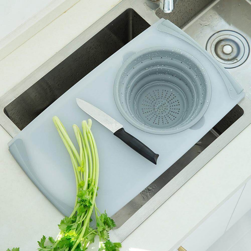 Multifunctional Ultimate 3 in 1 Cutting Board with Drain Basket - Image 2