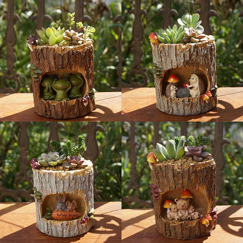 Creative Animal Life Resin Flower Pots - Image 2