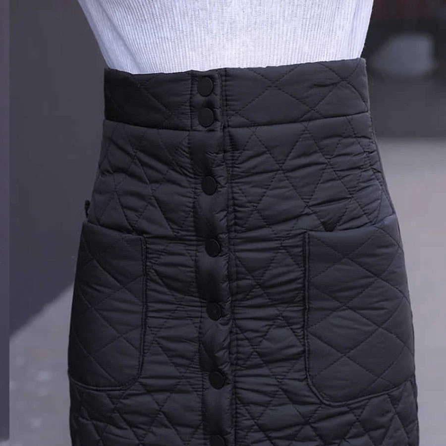 Padded Cotton Long Warm Skirt - Image 2