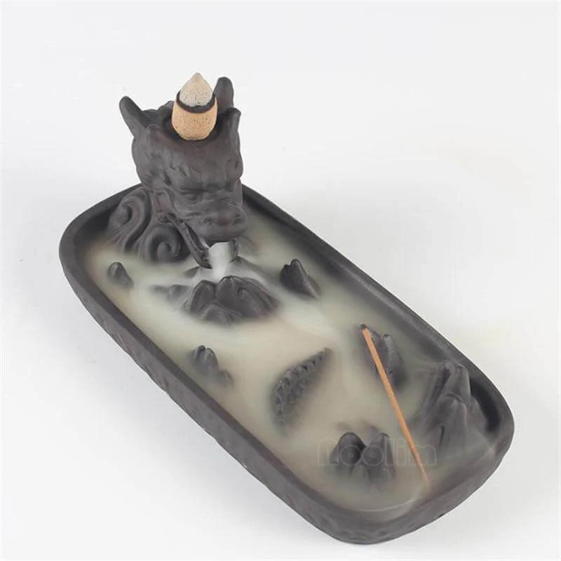 Ceramic Dragon Censer  Smoke Backflow Incense Burner - Image 3