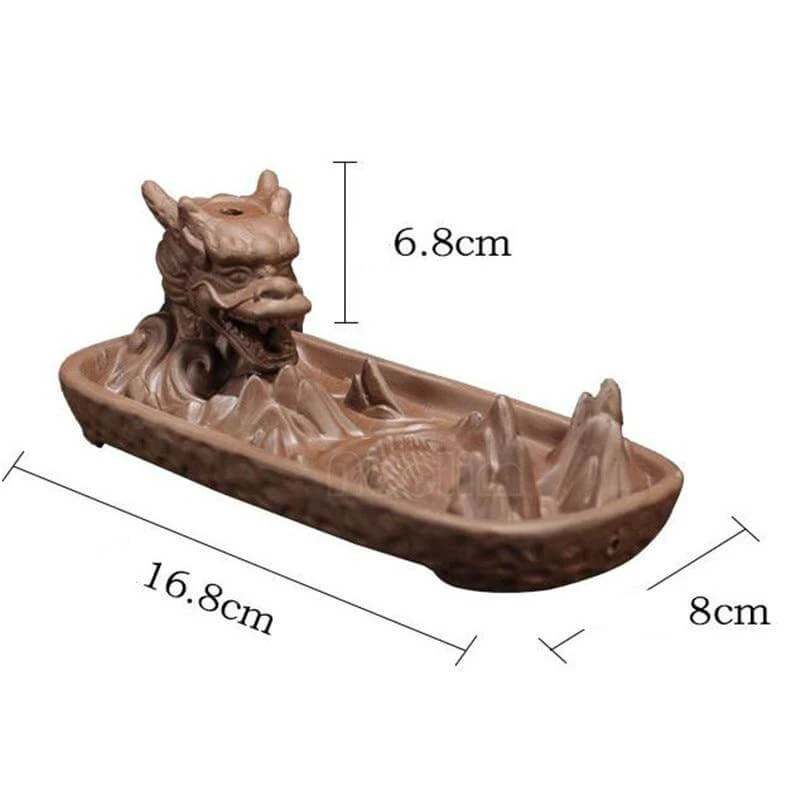 Ceramic Dragon Censer  Smoke Backflow Incense Burner - Image 2