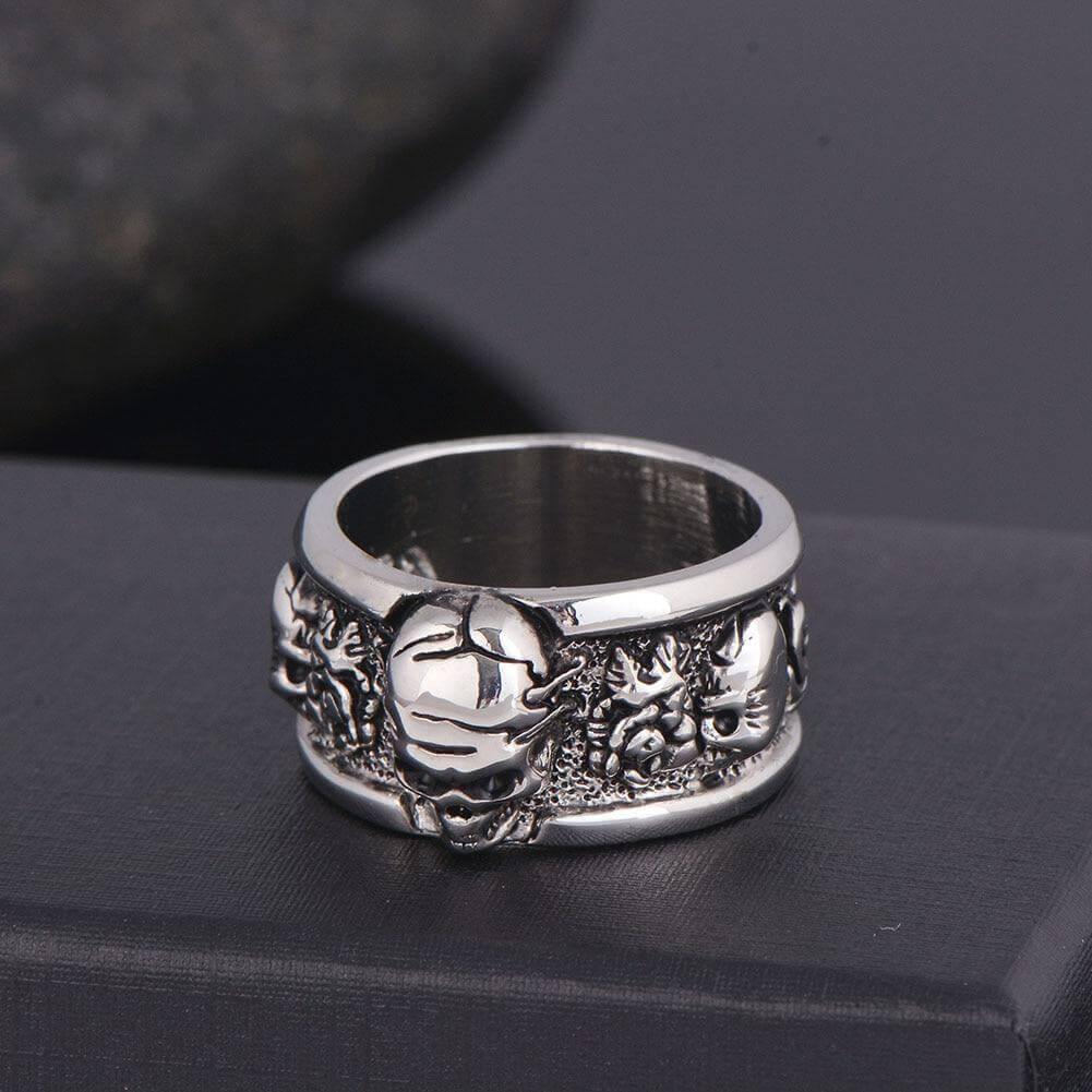 Silver Gothic Skull Unisex Rings - Image 2