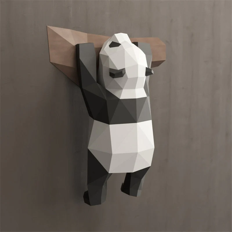 3D Geometric Handmade Panda Wall Decor - Image 2
