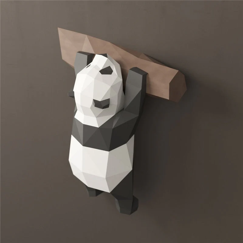 3D Geometric Handmade Panda Wall Decor - Image 1