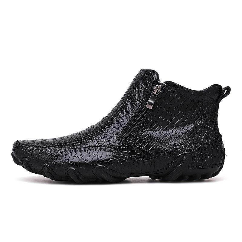 Leather Vintage Outdoor Fur Winter Ankle Boots - Image 2