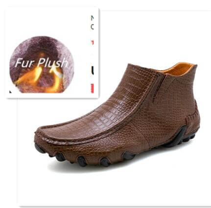 Leather Vintage Outdoor Fur Winter Ankle Boots - Image 3