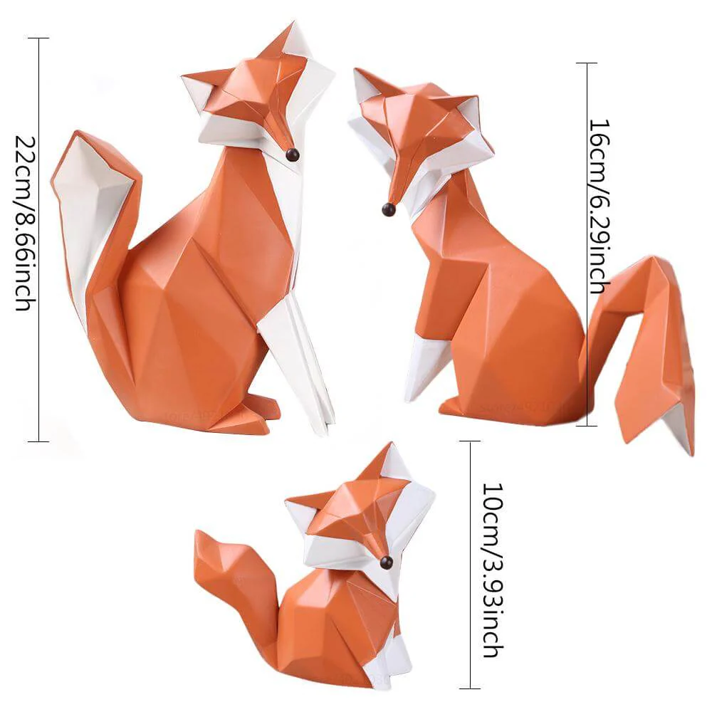 Nordic Geometric Abstract Fox Figurines - Image 2