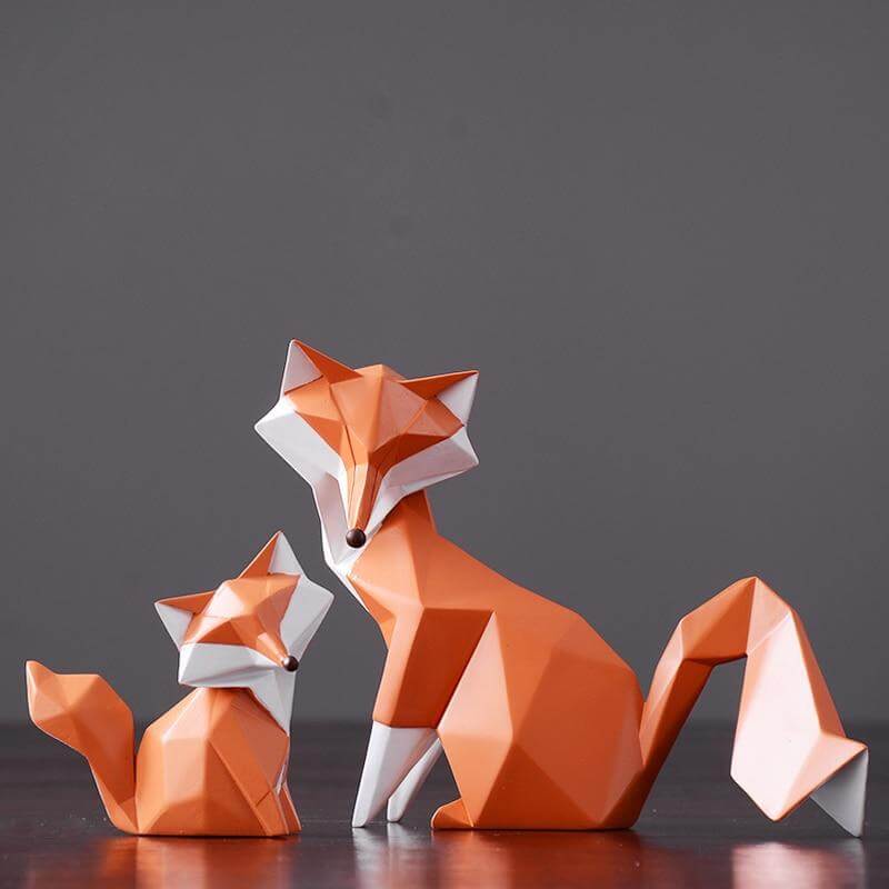 Nordic Geometric Abstract Fox Figurines - Image 3