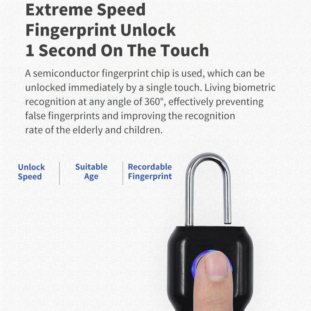 Smart Keyless Waterproof USB Fingerprint Lock - Image 2