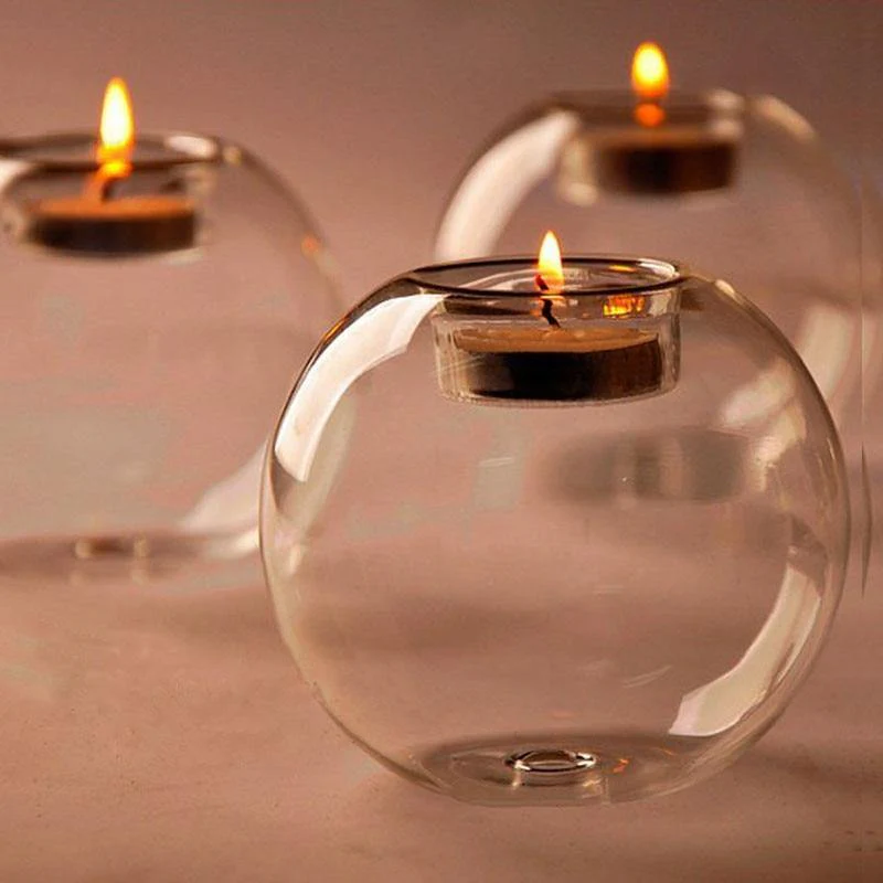 2pcs Crystal Glass Simple Candle Holder - Image 3
