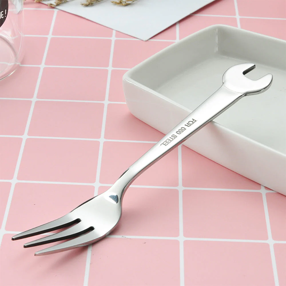 Creative Wrench Shape Fork Spoon Cutlery Set - Image 2