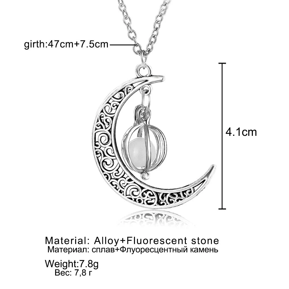 Luminous Moon Pendant Charming Necklace - Image 2