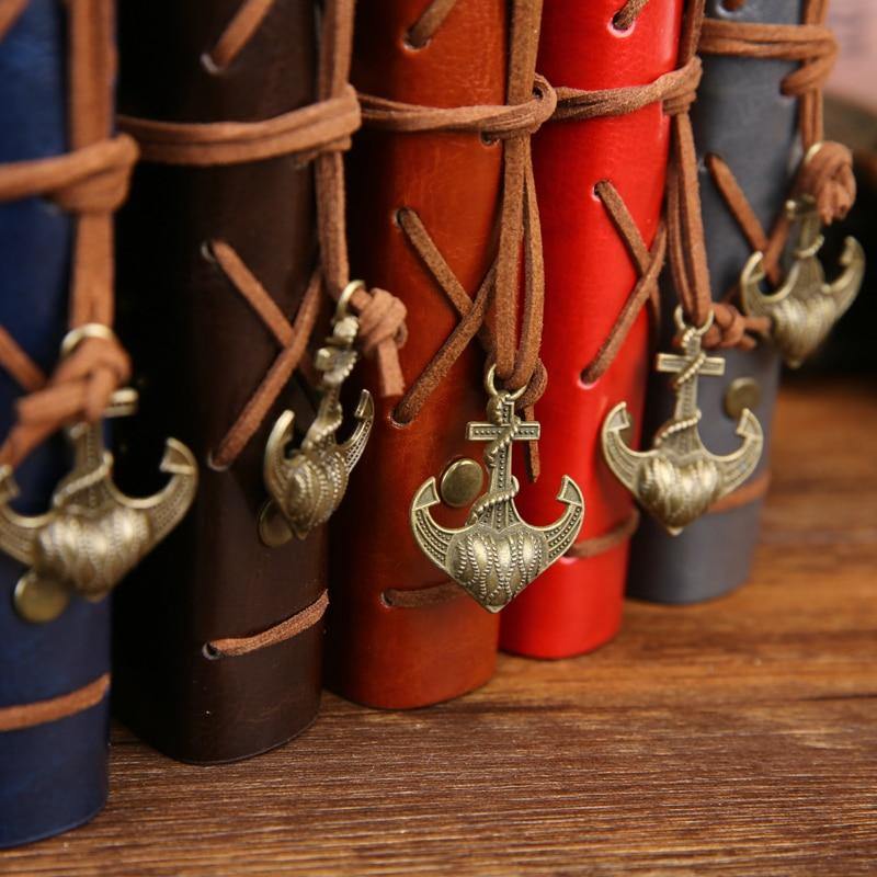 Retro PU Leather Pirate Spiral Notebook - Image 2