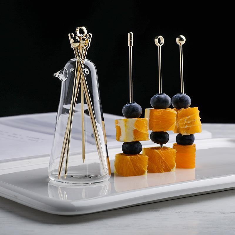 Elegant Stainless Steel Fruit Fork Jar - Image 1