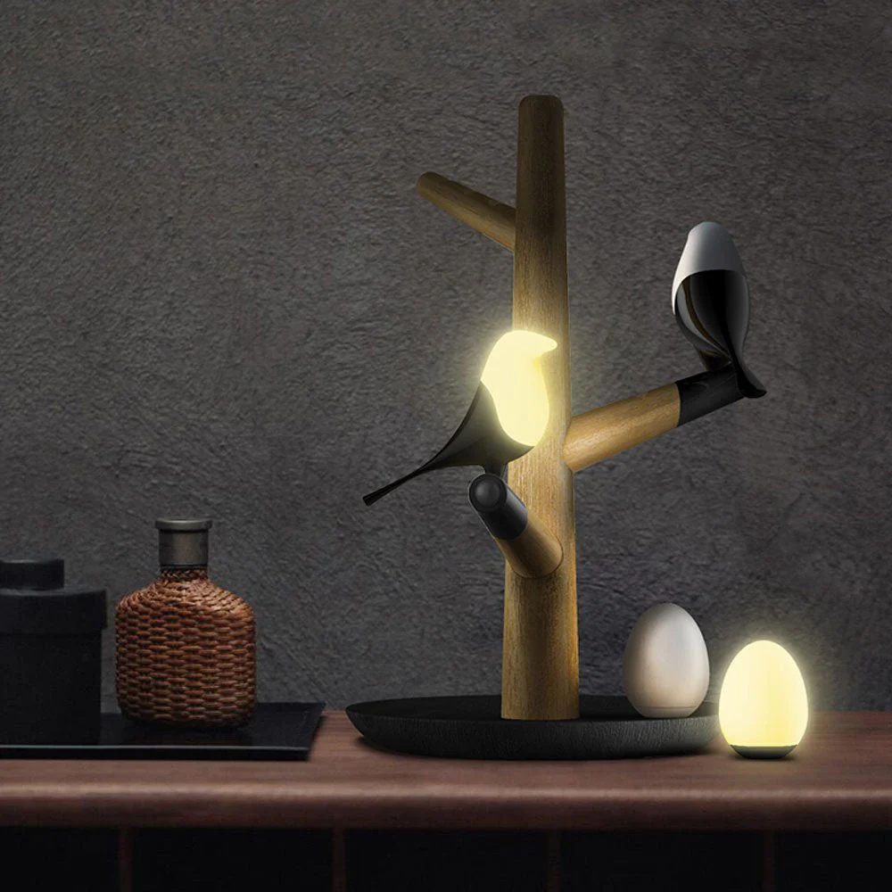 Smart Creative Chargeable Atmosphere Tree Bird Lamp - Image 2