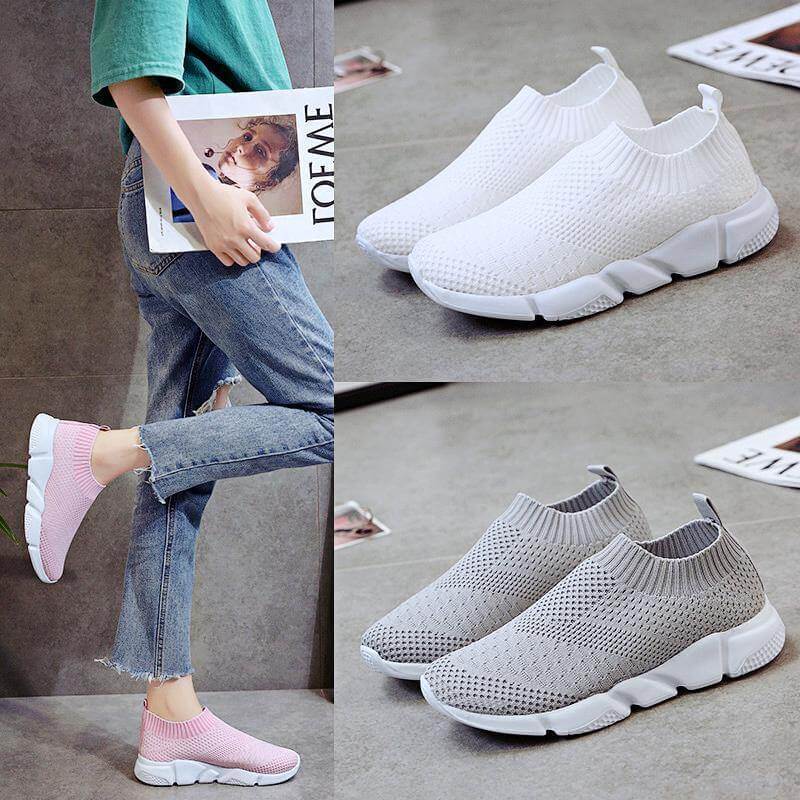 Breathable Slip on Knit Running Shoes - Image 3