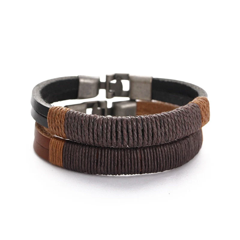 Surfer Leather Men Wristband - Image 3